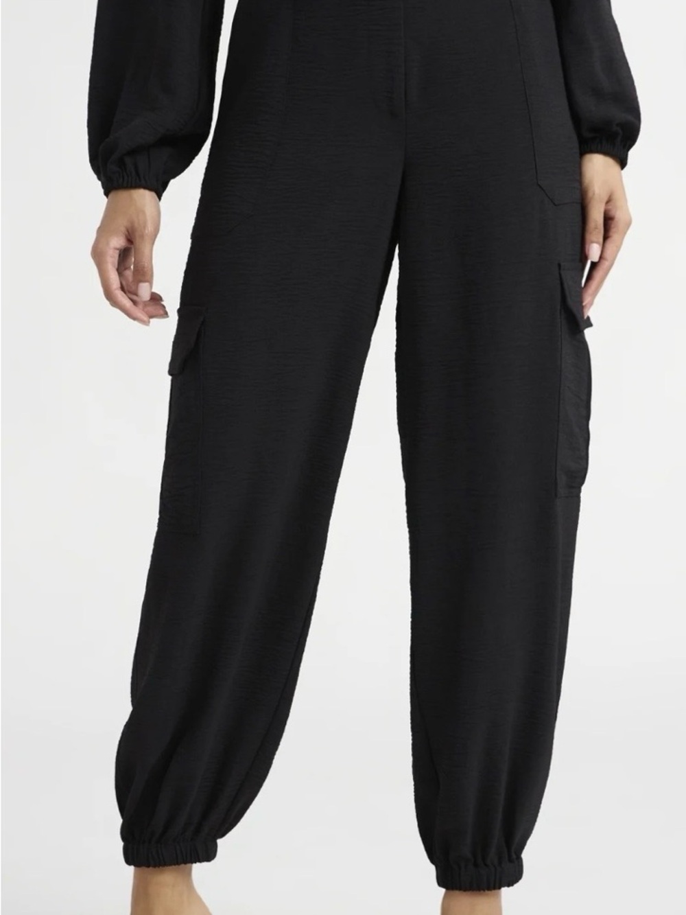 Women's Black Cargo Jogger Pants